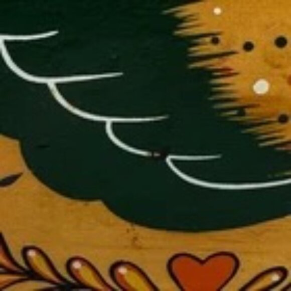 1987 Vintage Wooden Hand-painted Goose Basket - Picture 7 of 7